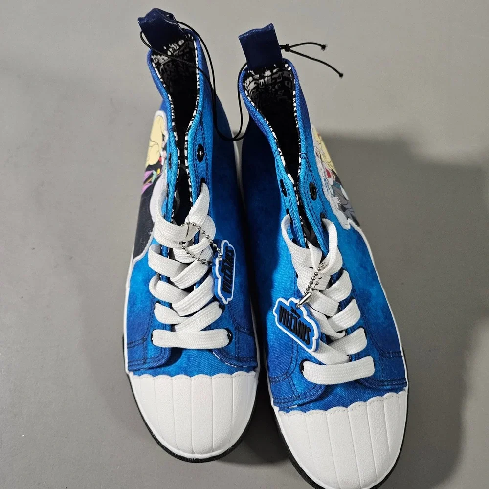 Disney Villains Ground Up High Top Sneakers Womens 6 Blue Tie Dye Cruella Ursula